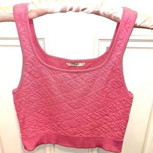 Fendi x Skims Rose Pink Crop Scoop Neck Tank Sz 36 M Good Condition w/small Snag
